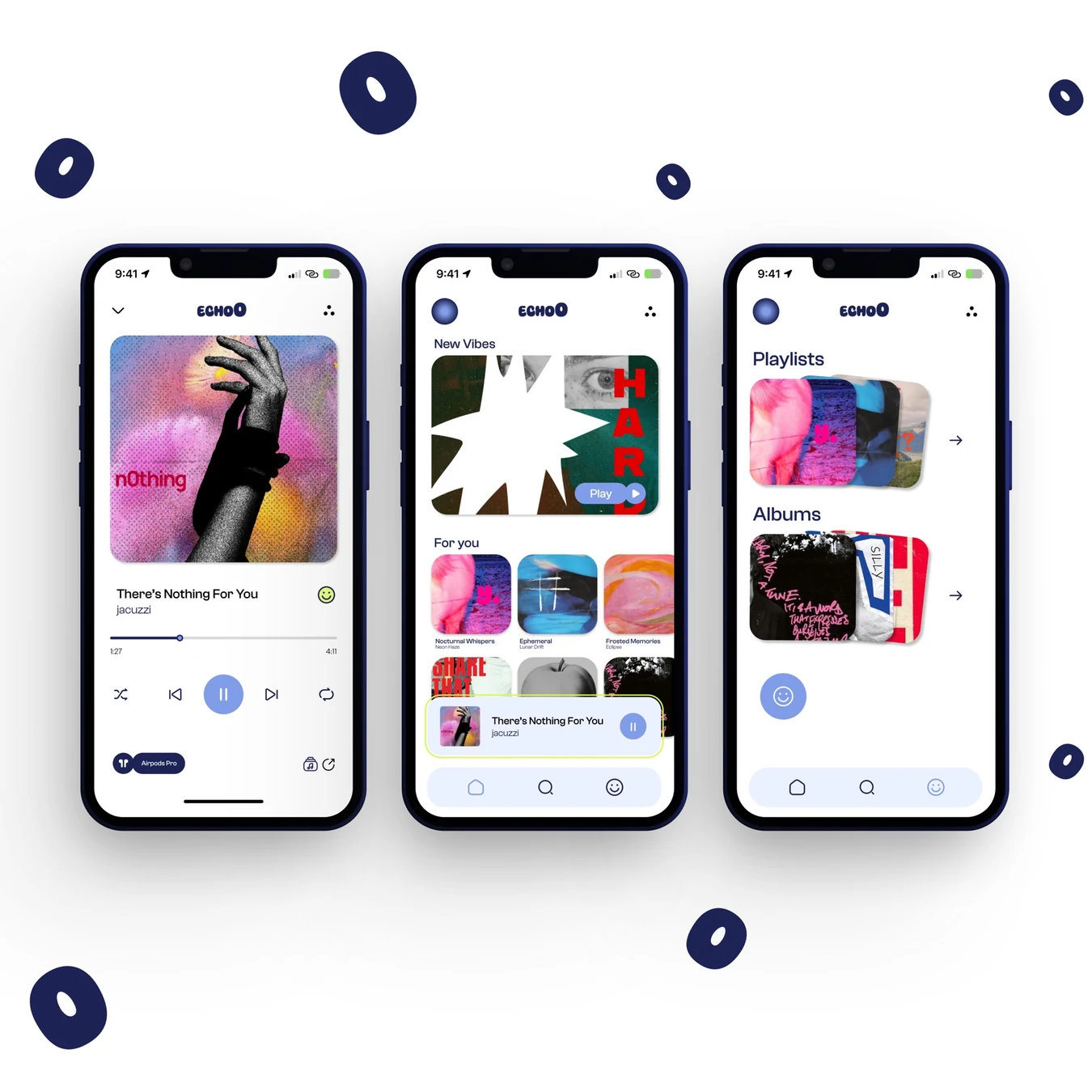 Echoo music app UI 1