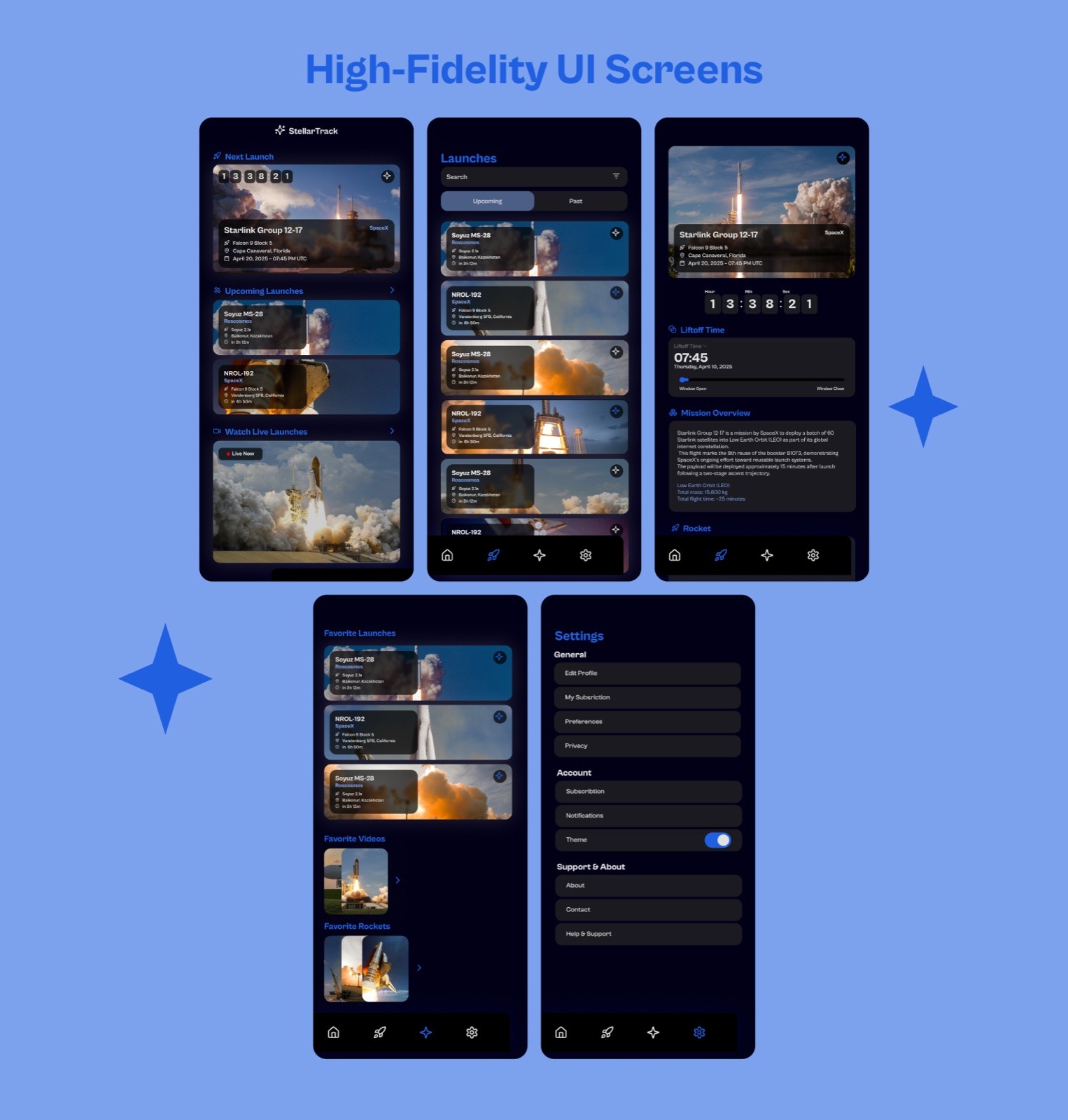 Stellar Track UI design 4