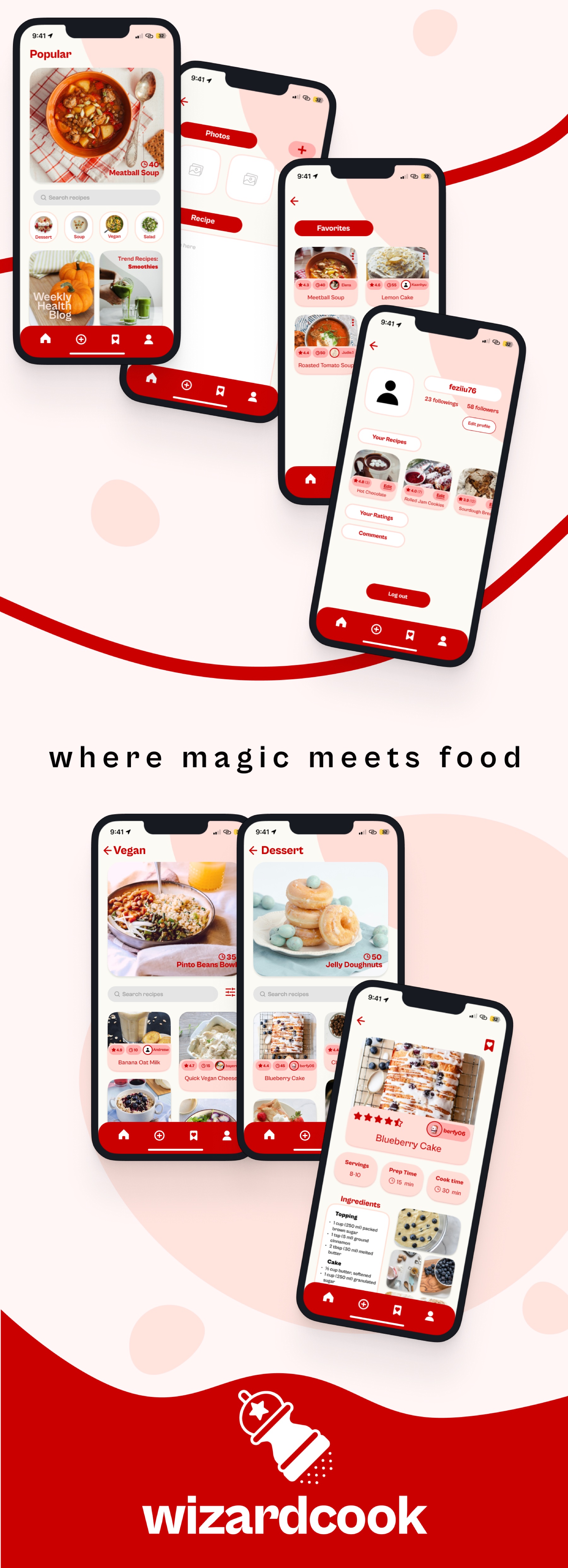 Wizardcook UI screens 3