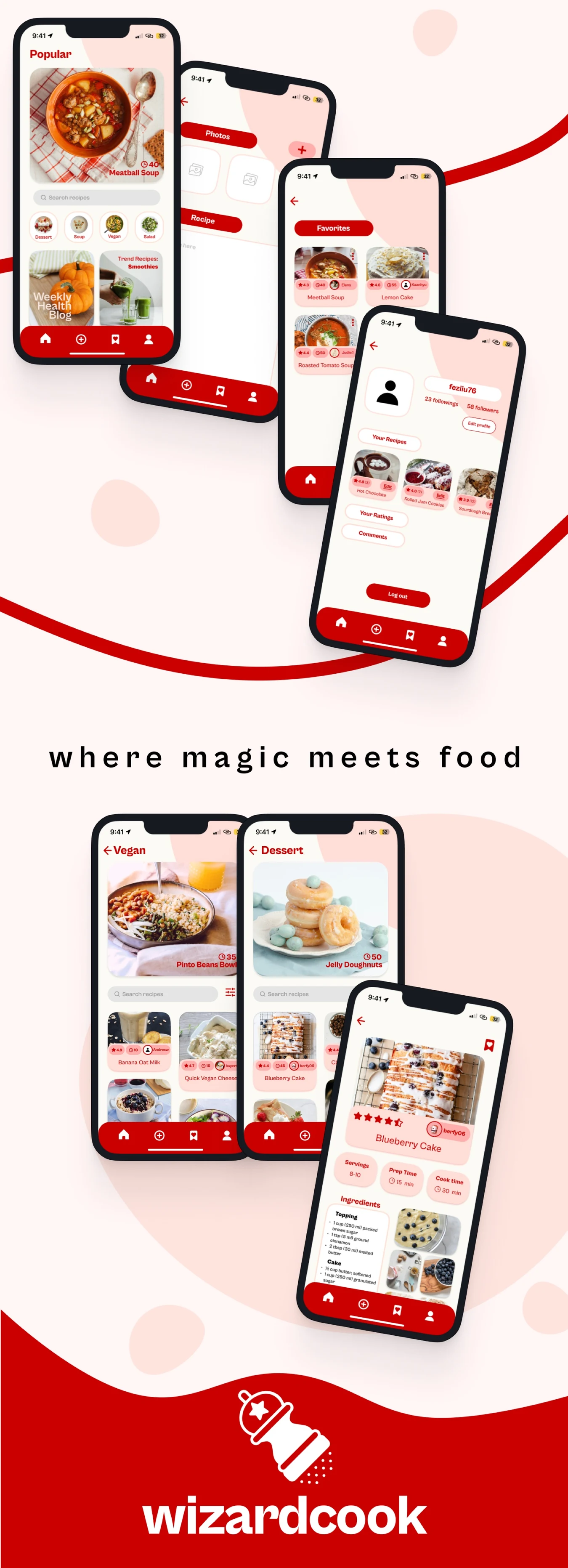 Wizardcook UI screens 3